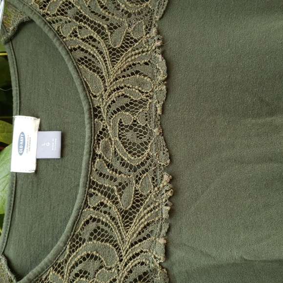 OLD NAVY Dark Green Lace TOP SZ. LG. NWOT - Picture 6 of 10